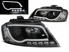Coppia fari Audi A3 8P 08-12 nero LTI DRL
