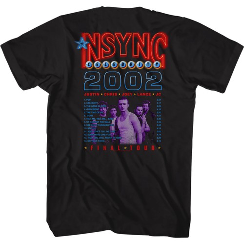 NSYNC Celebrity Final Tour 2002 Songliste Herren T-Shirt Tanz Pop Musik Merch - Bild 3 von 7