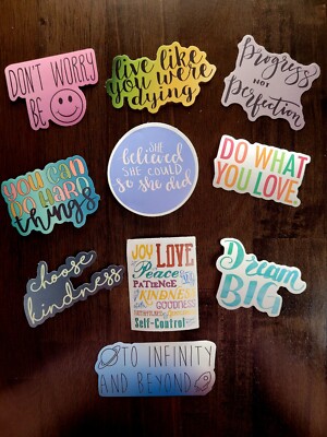 STICKERS x 10 Positive Reminder Inspiration Dream Big Choose Kindness FEBE3