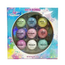 BATH BOMB GIFT SET by Body Earth 9 Pieces Shea Butter  Coconut Oil 9 Scents