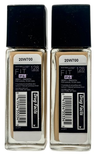 2 Pack Maybelline Fit Me Dewy + Smooth Liquid Foundation 128 Warm Nude exp 7/25 - Picture 4 of 4