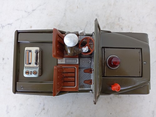 Toy Tin Car Vintage T-N Nomura Japan Battery Operated US Army Military Jeep - Picture 15 of 24
