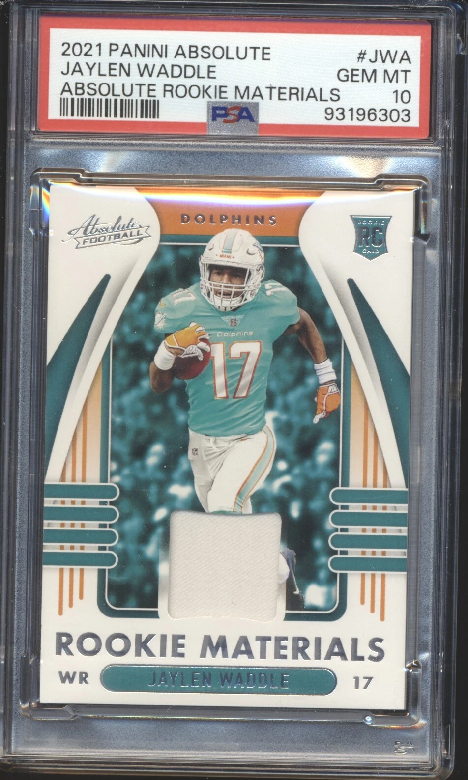 Jaylen Waddle Panini Absolute Absolute Rookie Materials #JWA Base