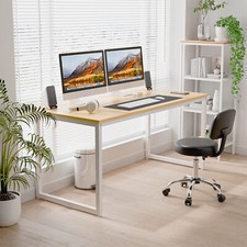 55 Inch Home Office Computer Desk Natural Writing Study Desk Work Desk PC Table