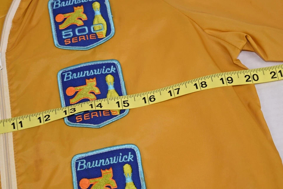 Vintage Jacket Matt Andrews Size S 60s Butterscotch Bowling Patches Made USA - Image 4 of 4