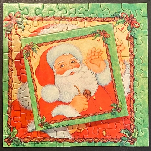 Vintage Springbok Merry Christmas Santa Claus Mini Jigsaw Puzzle