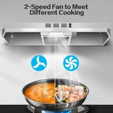 36inch Under Cabinet Range Hood Kitchen Cooking Fan 280CFM w/LED Stainless Steel