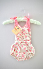 1950s Catalina Girl's Pink Floral Swimsuit New Old Stock w/ Tags