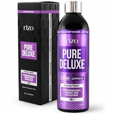 RIZO Pure Deluxe Spray Tan Solution, Coconut DHA Bronzing Solution Professi...