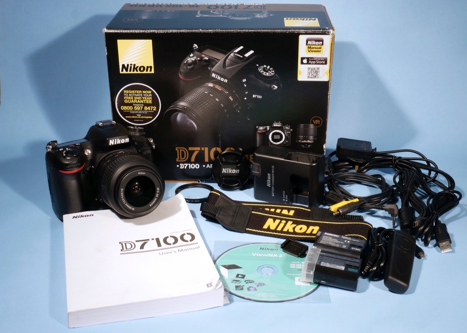 Nikon D7100 DSLR 24.1MP Digital SLR Camera 18-55mm G DX VR Lens * Fully Working