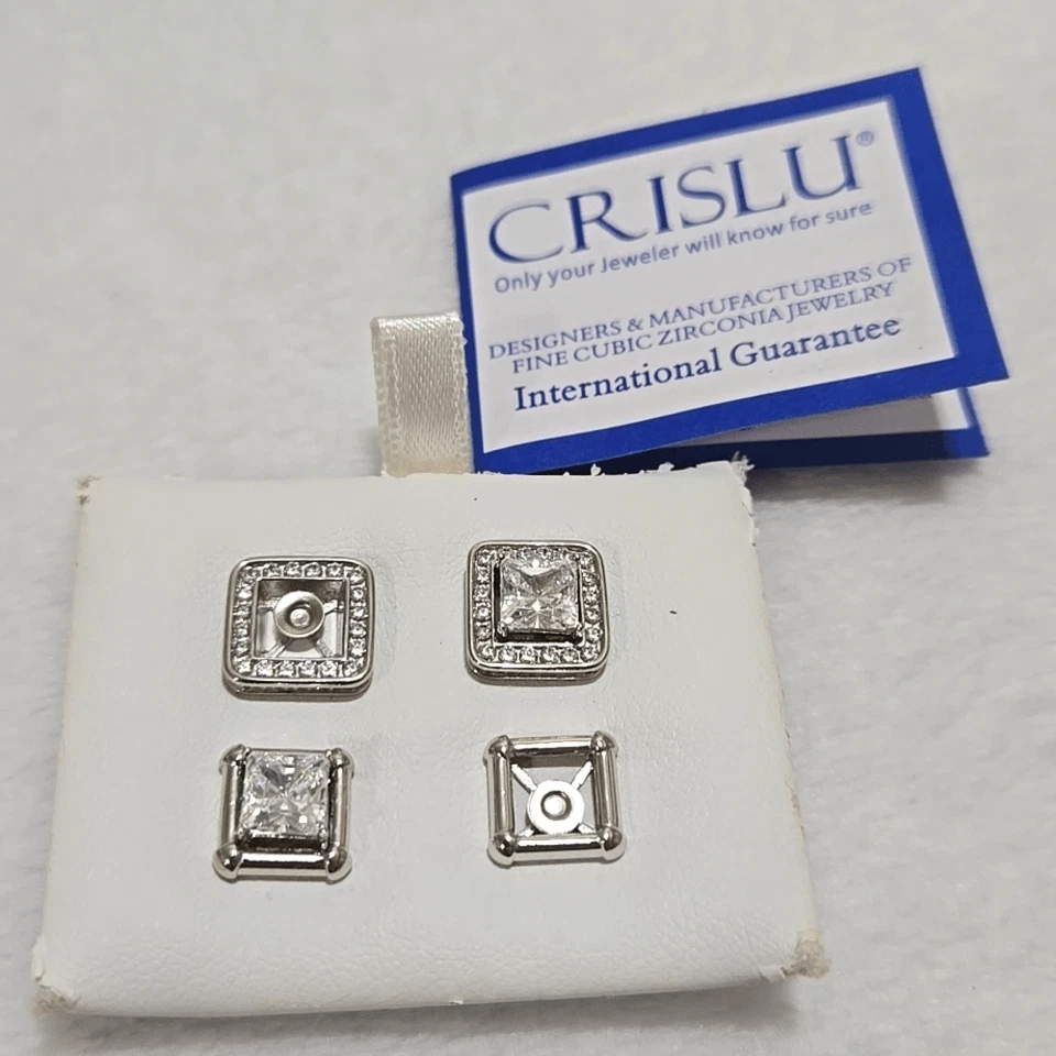 Pendientes de plata de ley enchapados en platino Foto 4 de 4