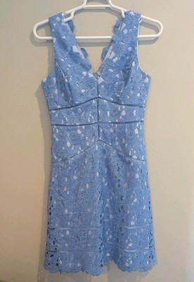 EUC Vineyard Vines 144th Kentucky Derby Periwinkle Blue Lined Lace Dress SZ  10 | eBay