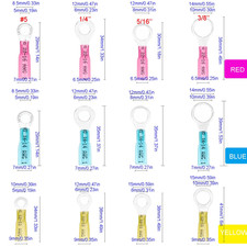 10-100PCS Crimp 22-10 AWG Wire Connectors Waterproof Heat Shrink Ring Terminals