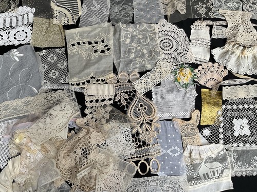 Beige Ivory Cream Lace Crochet Kit 25 Pieces Slow Stitch Vintage Junk Journal