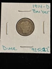 1914 D Barber Dime Circulated “925022”  United States 10c Silver