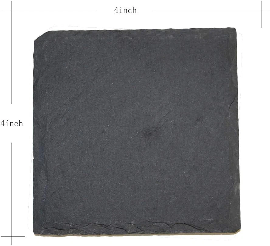 60 Pack 4 x 4 Inch Gorgeous Black Slate Stone Coasters Bulk Square Slate Stone - Image 2 of 4