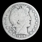 1908-D Barber Silver Half Dollar