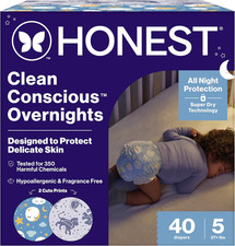 The Honest Company Comfort Dry Overnight Diapers Size 5 40 Count Star Signs