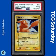 2006 POKEMON EX HOLON PHANTOMS #104/110 PIKACHU GOLD STAR HOLO PSA 4