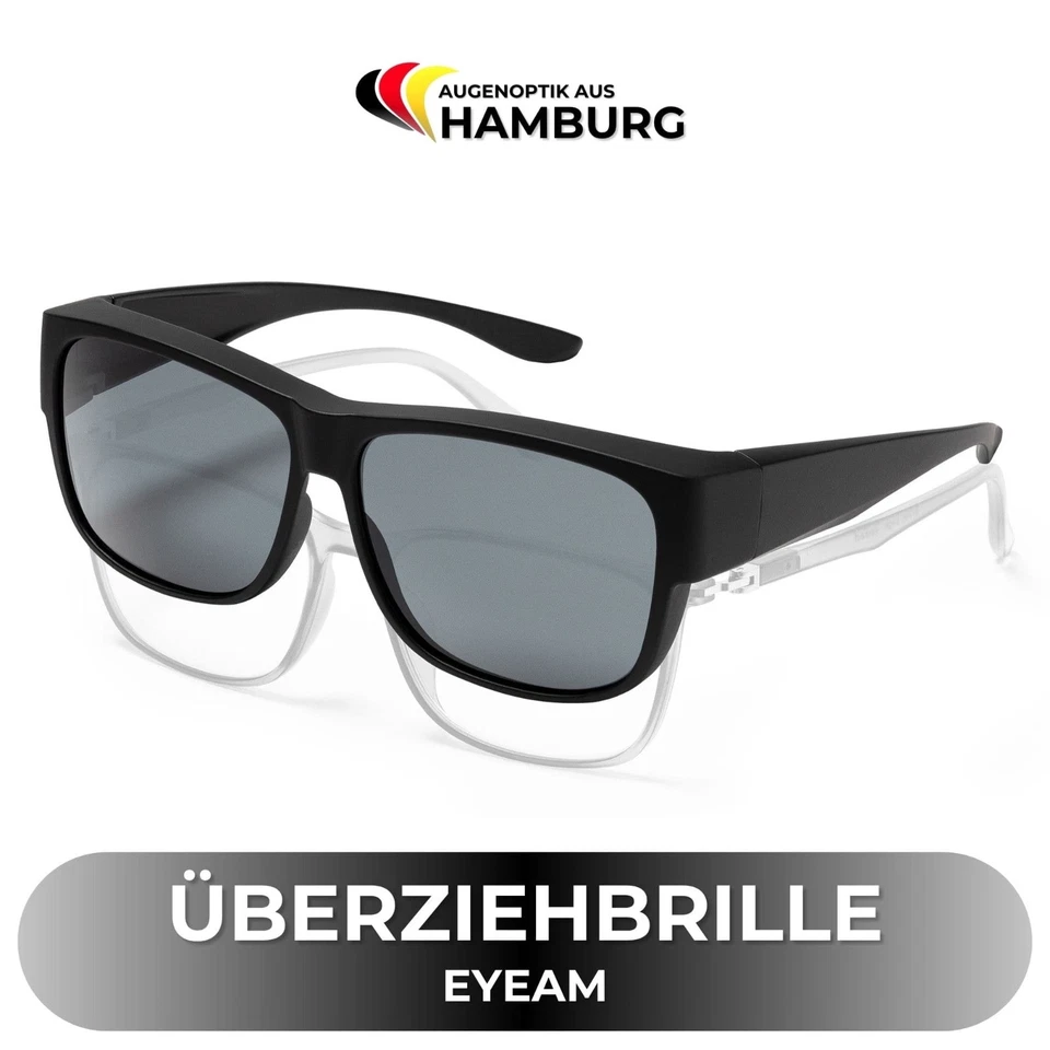 EyeAm Sonnenbrille, Überziehbrille, Polarisierte Überbrille für Brillenträger