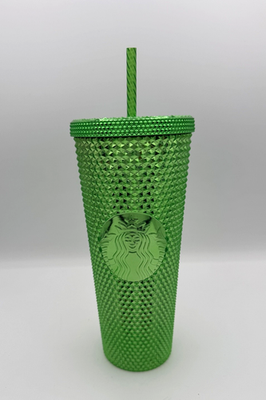 Starbucks 2023 Green Holiday Diamond Chrome Studded Bling Venti  display picture 1