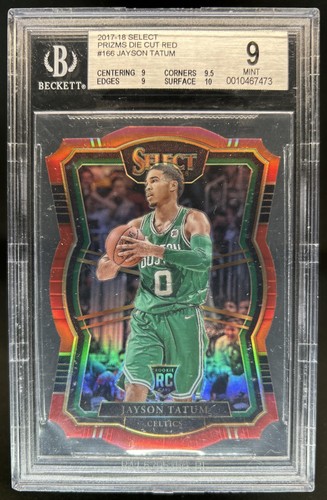2017-18 Select Jayson Tatum Red Prizm Die Cut RC Premier Level #/135 BGS 9