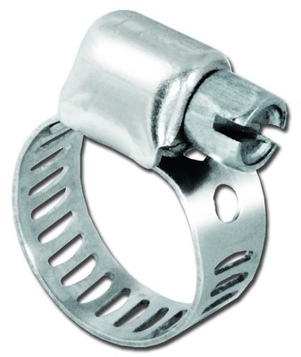 Mini Hose Clamp SAE Size 4 Range 1/4'' to 5/8'' Stainless Steel - for Auto