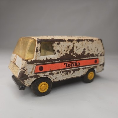 Vintage 1970s 1980s Tonka White Pressed Steel Van   Rare No Decals Collector Toy