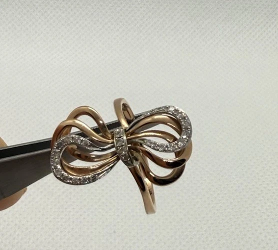 Anillo con lazo de oro de 14K de diamantes EFFY Foto 3 de 4