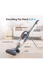 800W Handheld 1.3L Upright Vacuum Cleaner - Grey