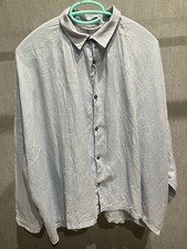 ICHI Antiquites Linen Long-Sleeve Shirt Blouse