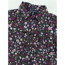 Brooks Brothers Shirt Womens 4 Blue Floral Button Down Office Career Casual
