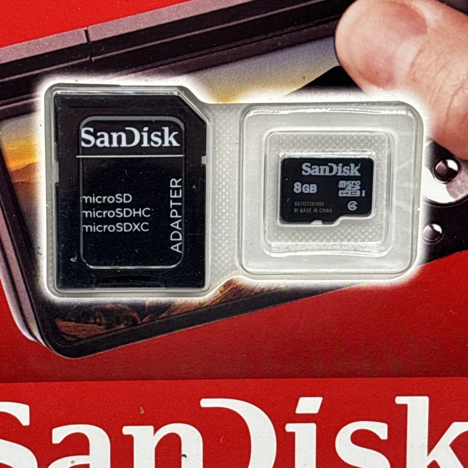 SanDisk MicroSDHC Card With Adapter 8gb HD Video Brand New - Image 2 of 3