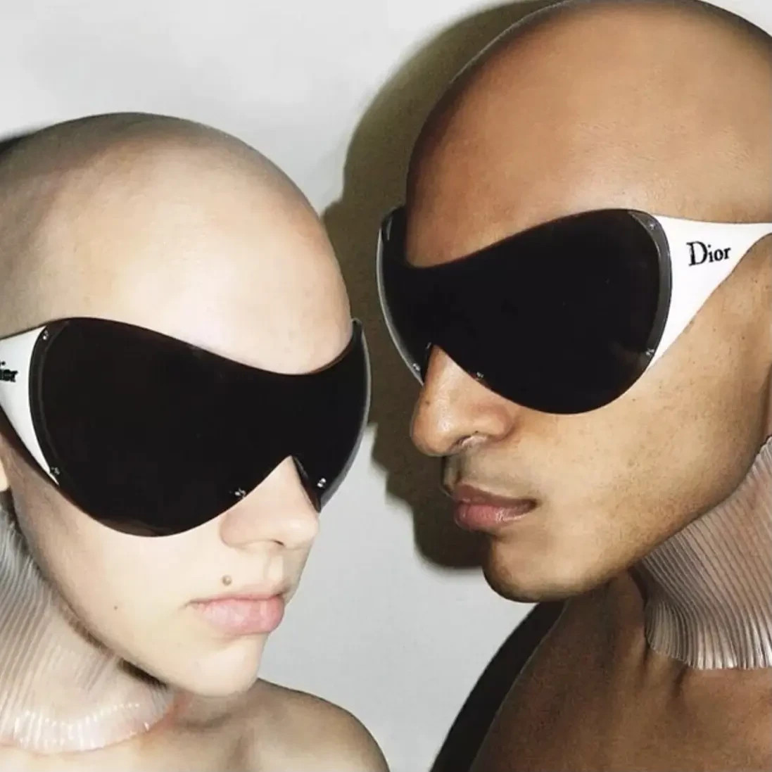 Vintage CHRISTIAN DIOR Sunglasses Ski 1 Logo White Shield Mask
