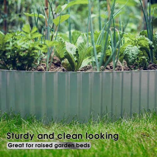 Garden Wide-Corrugated Galvanized Steel Landscape Lawn Edging - 6" x 20' Flex... - Picture 4 of 7
