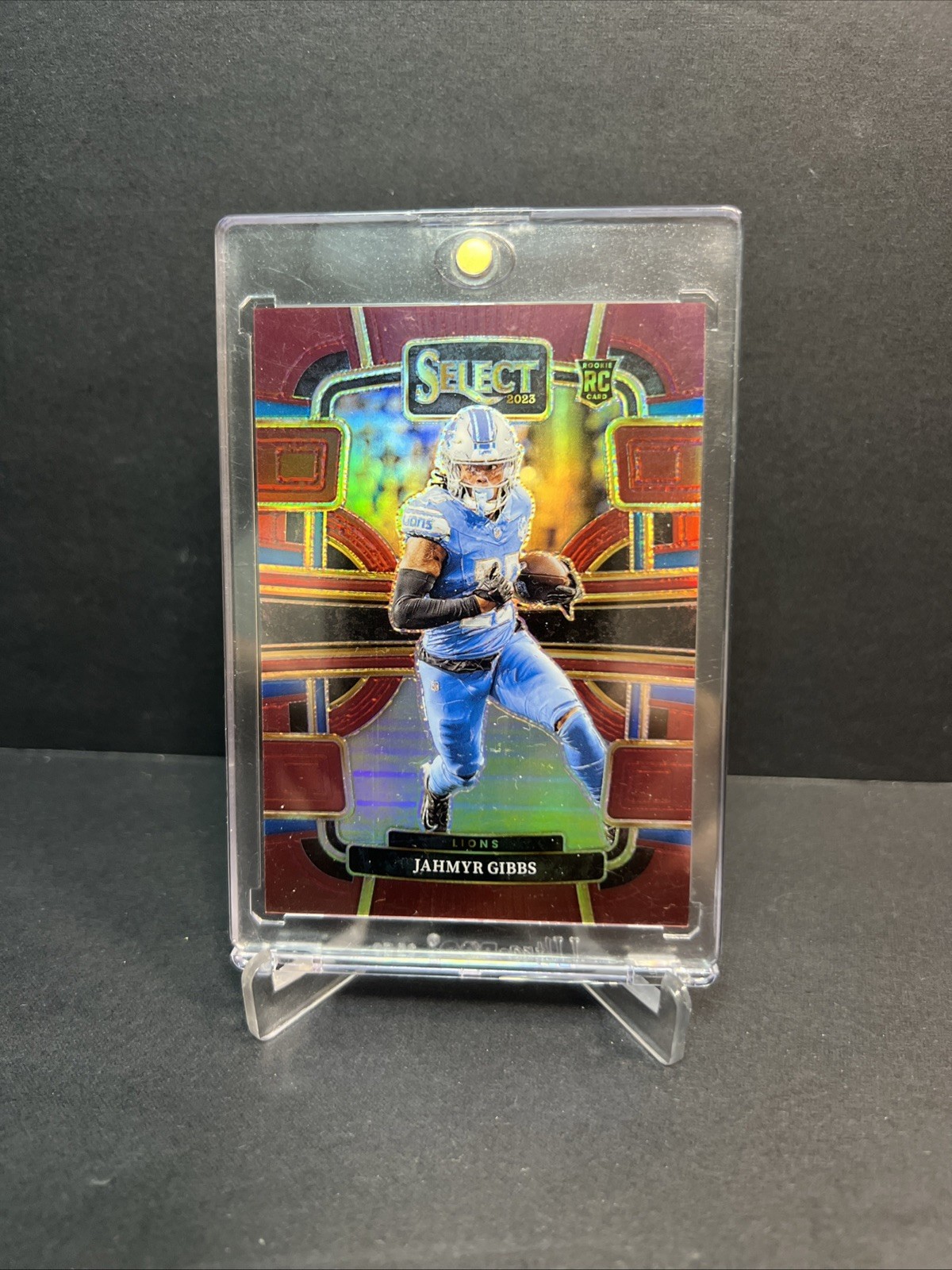 JAHMYR GIBBS 2023 SELECT CONCOURSE ROOKIE MAROON PRIZM LIONS RC /149