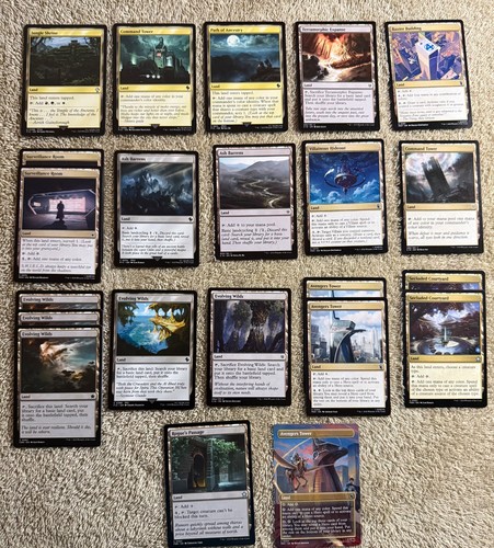 22 Card MTG Land Lot Marvel Super Heroes Final Fantasy Avengers Tower Commander