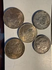 5 Coin lot Of Peace Silver Dollars BEAUTIFUL!!