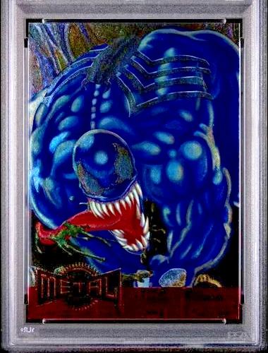 1995 Fleer Marvel Metal Silver Metal Blasters #16 Venom Eddie Brock NM-MT PSA 8 - Image 3 of 4