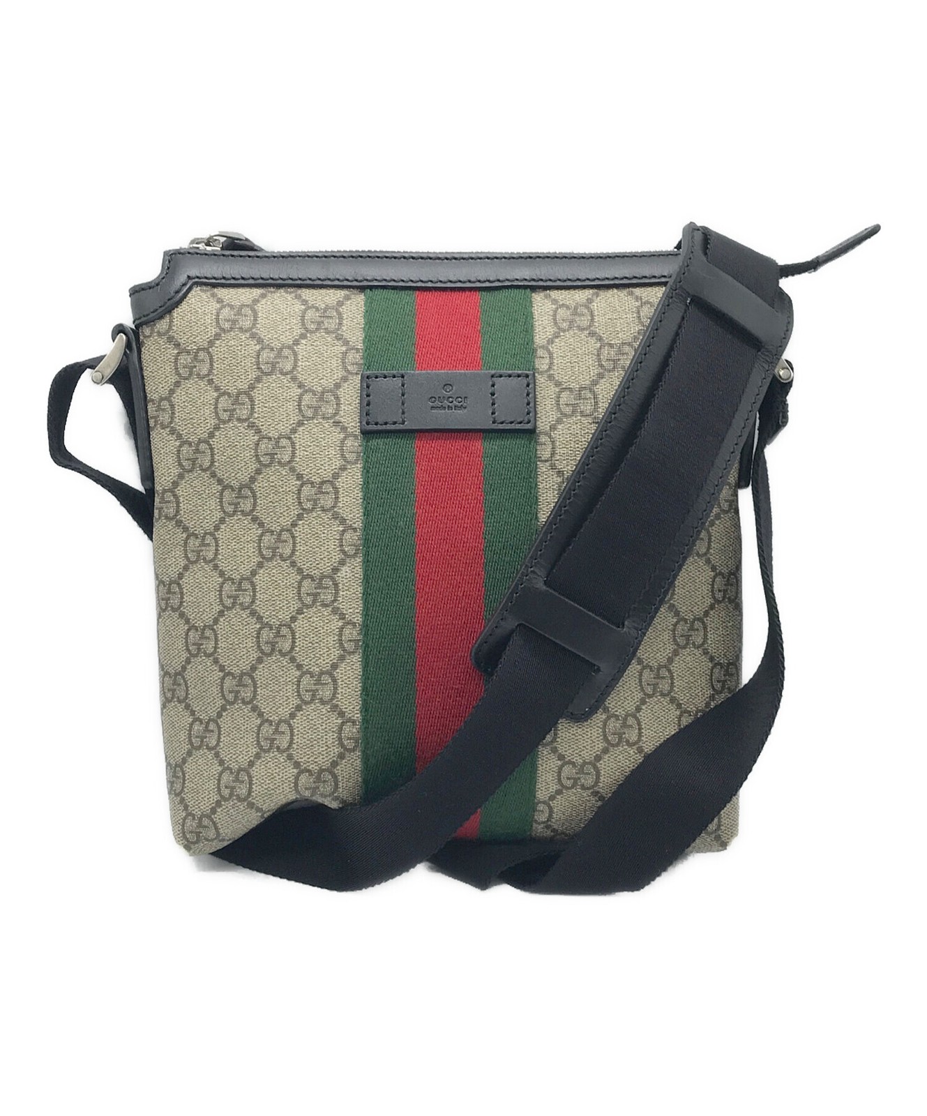 GUCCI GG Supreme Shoulder Bag in Brown with Interlocking G Logo