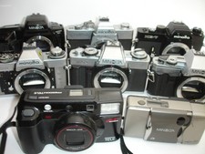 MINOLTA 35mm film Camera lot - 8 cameras Untersted, as is