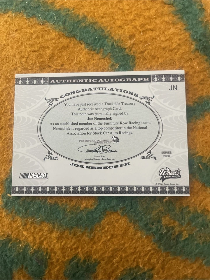 2008 Wheels High Gear Trackside Treasury Auto Joe Nemechek #JN Auto - Image 2 of 2