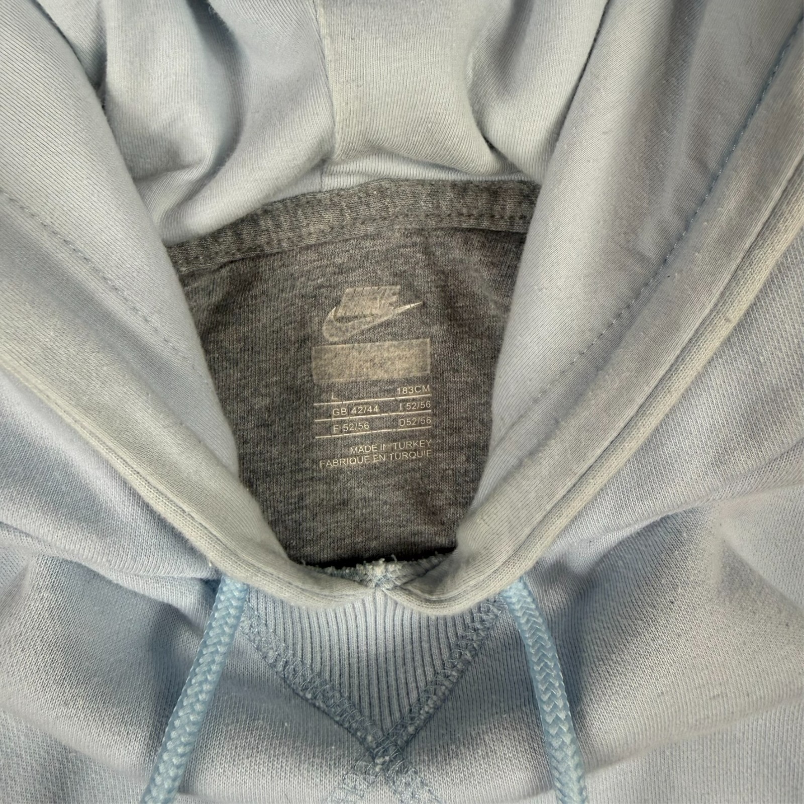 Vintage Nike 2000's Y2K Baby Blue Swoosh Oversized Large Pullover Hoodie image 5