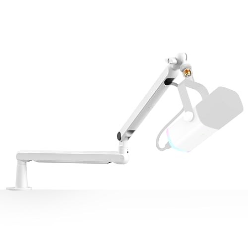 FIFINE BM88W Boom Arm Mic Stand 3/8 5/8 Desk Mount for Condenser Mic White TI - Picture 1 of 6