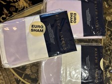Ralph Lauren Mayfair Violet, Three Euro Shams. 624 Thread Count Set