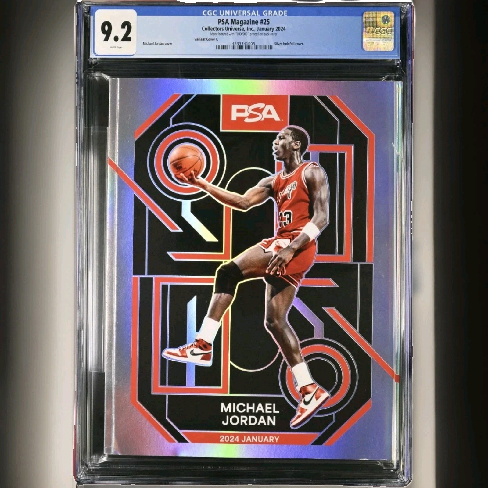 2024 PSA Magazine 25 Michael Jordan Holofoil #d/500 CGC 9.2 Chicago Bulls HOF view 11