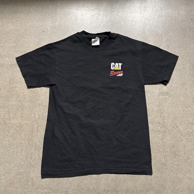 Vintage Y2K Caterpillar Cat Racing Y Shirt Size Médium Mens Col Black 