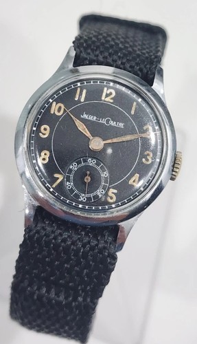 Raro orologio uomo vintage anni 40 JAEGER LeCOULTRE 463 WWII quadrante nero militare - Foto 4 di 24