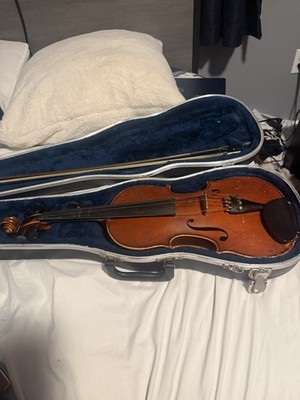 Acoustic Violin Varnish Brown 4-String Right Handed with Bow and Hard Case
