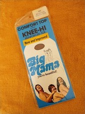 Vtg Big Mama NOS Knee Highs Ultra Sheer Beigetown Movie Prop